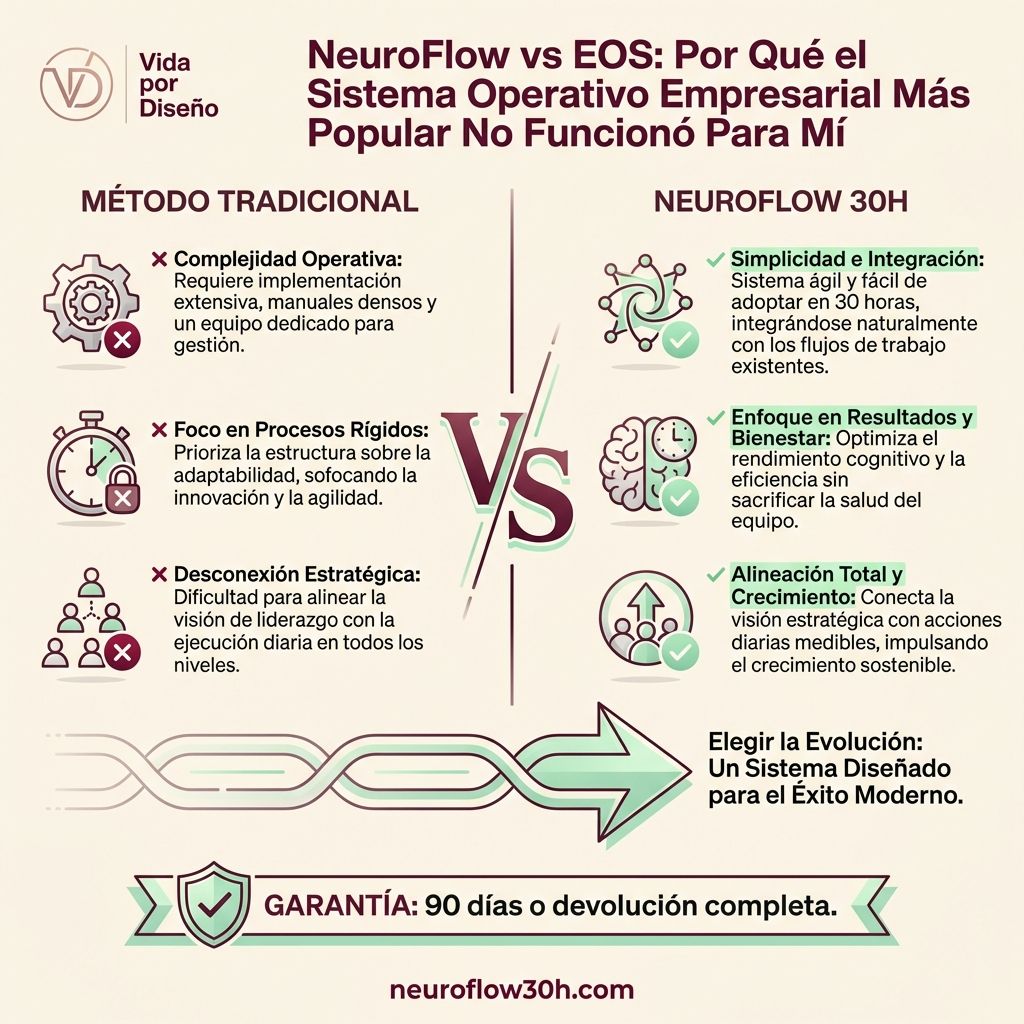 Infografía: NeuroFlow vs EOS: Por Qué el Sistema Operativo Empresarial Más Popular No Funcionó Para Mí