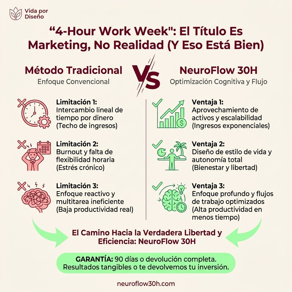 Infografía: "4-Hour Work Week": El Título Es Marketing, No Realidad (Y Eso Está Bien)